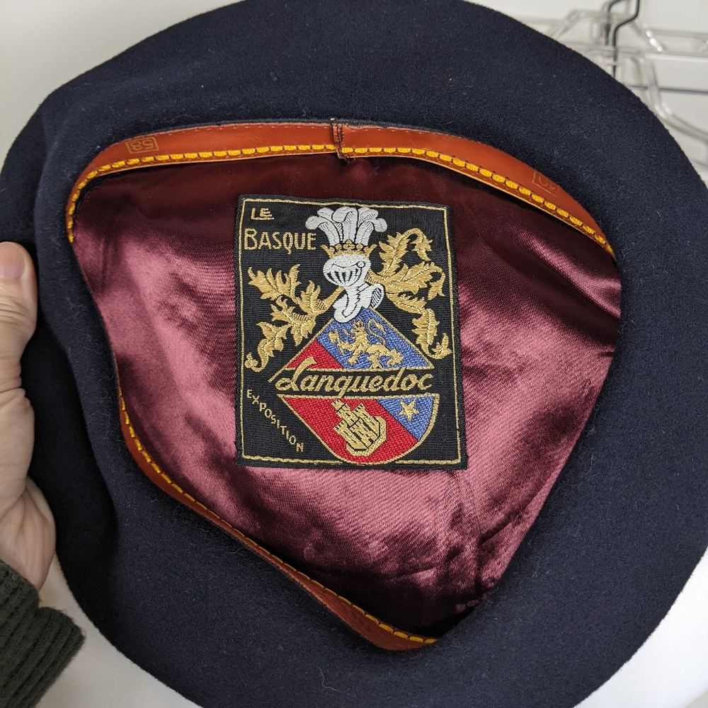Le basque Languedoc French navy blue beret hat 58 medium
